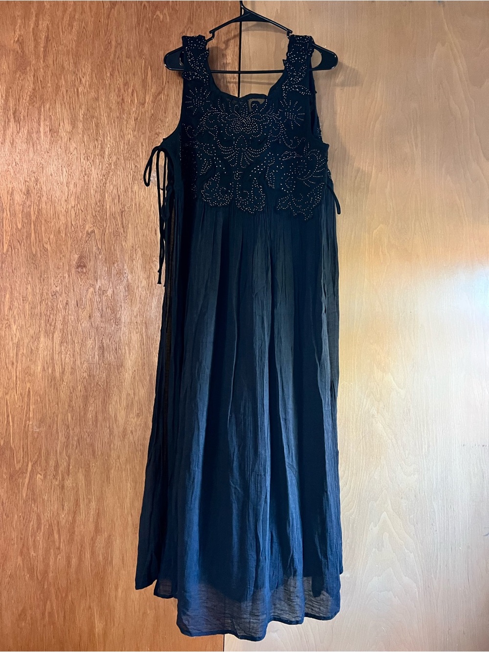 Free People Black Beaded Maxi Dress